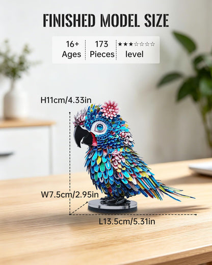 Piececool 3D Metal Puzzles for Adults Parrot Model Building Kits DIY Assembly Brain Teaser Puzzle, Best Gifts & Desk Decor