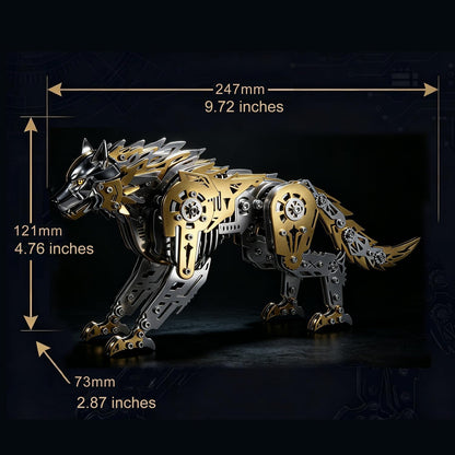 3D Metal Puzzle for Adults,Mechanical Animal Wolf Puzzle Building Set，3D Metal Model Kits, Brain Teaser Puzzles DIY Assembling for Stress Relief - A Collectible Gift for a man and boy
