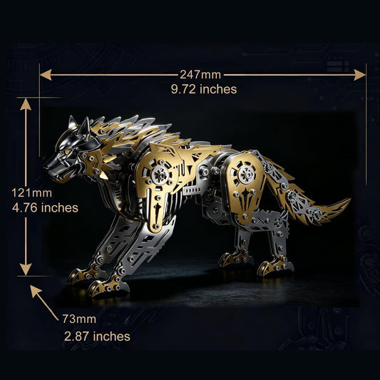 3D Metal Puzzle for Adults,Mechanical Animal Wolf Puzzle Building Set，3D Metal Model Kits, Brain Teaser Puzzles DIY Assembling for Stress Relief - A Collectible Gift for a man and boy