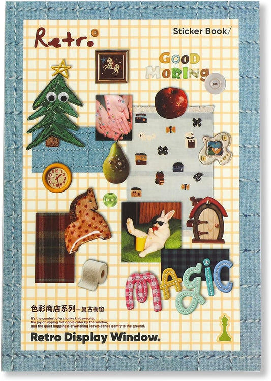 1300+ PCS Vintage Cute Scrapbook Sticker Book, 50 Sheets Retro & Ins Little Object Theme Korean Stickers for Scrapbooking, Art Scrapbook Supplies for Adults Teens Women Girls Junk Journal Journaling