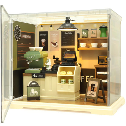 DIY Miniature Living Room Dollhouse Kit with LED, Suitable for Display Mini Figures, Make It Miniature, Mini Dollhouse Kit for Adults, Teens, and Beginners to Build, Gift for Friends and Hobbies