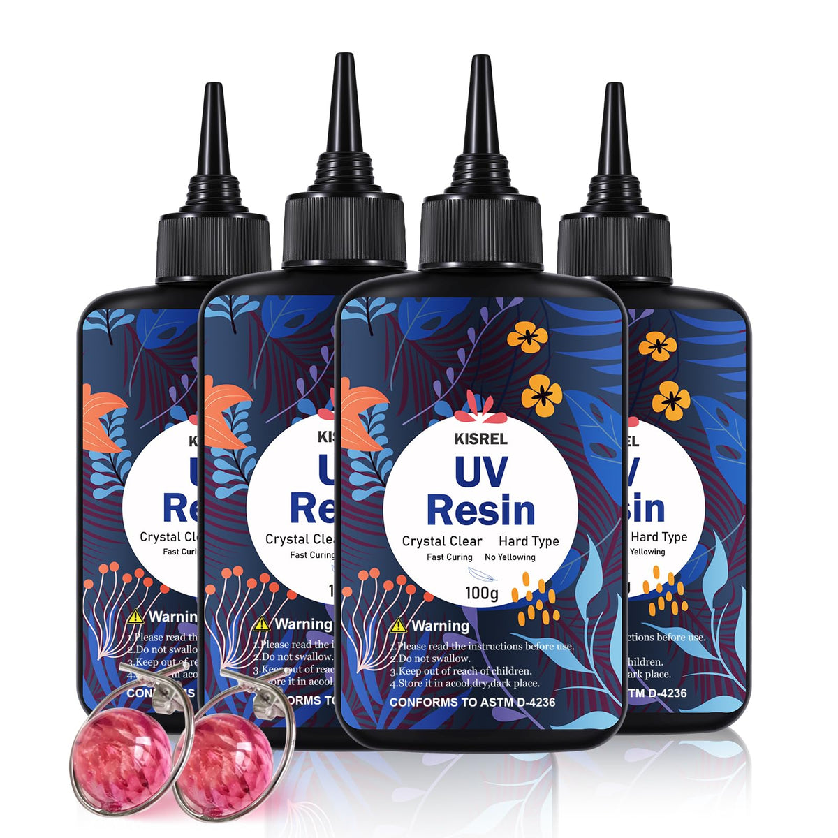 KISREL UV Resin 300g, Hard Type UV Resin Kit for Craft Jewelry Making