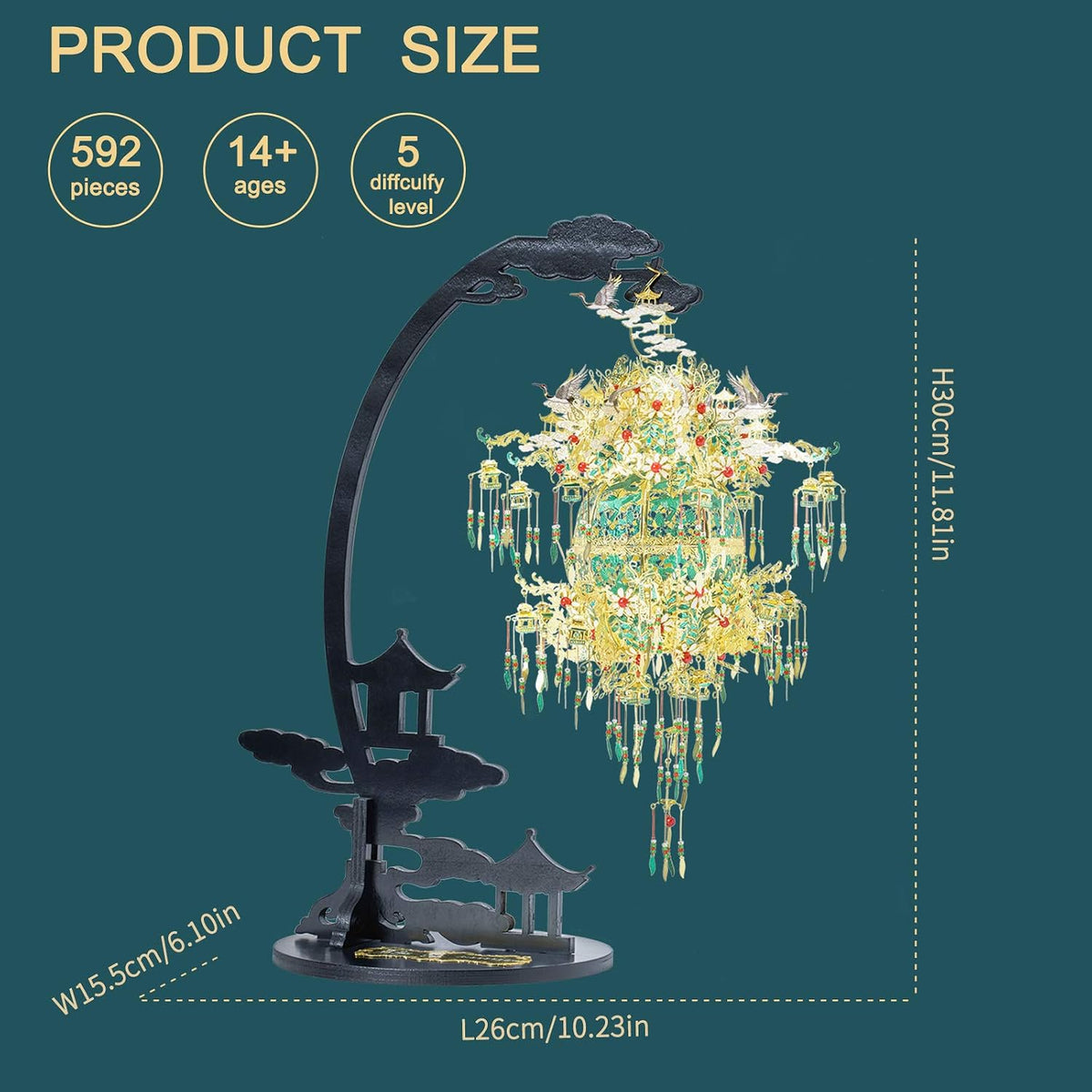 Piececool 3D Metal Puzzles for Adults, Silver Sachet with Grape DIY 3D Model Building Kits, Great Halloween, 592 Pcs