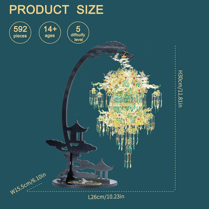 Piececool 3D Metal Puzzles for Adults, Silver Sachet with Grape DIY 3D Model Building Kits, Great Halloween, 592 Pcs