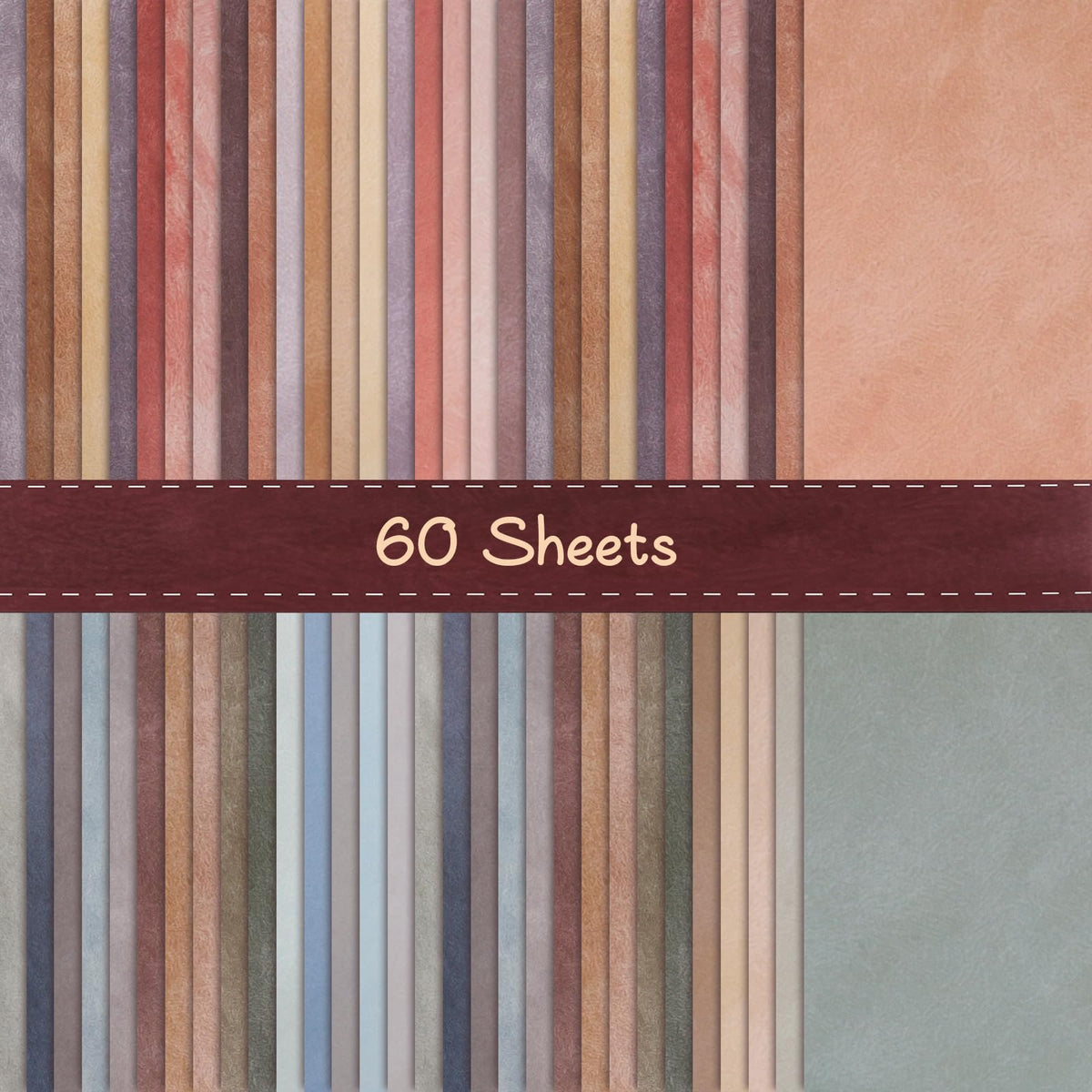 Autumn Scrapbook Paper, 60 Sheets 14 x 21 cm, Orange Brown