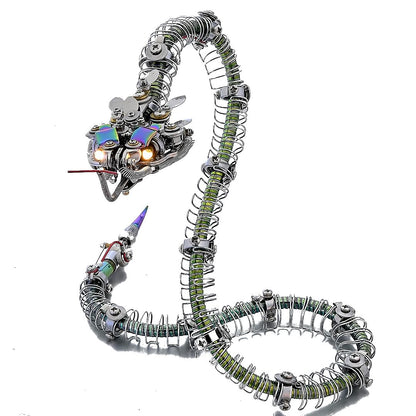 3D Metal Puzzle Piranha Plant Flower Model Kit, 400PCS DIY Assemble Steampunk Mechanical Piranha Plant Flower with LED Light, Creative Handcrafted Art Craft Desktop Display & Decoration for Adults