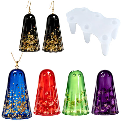 4‑Cavity Mini Ghost Epoxy Casting Mold for DIY Earrings Z0259