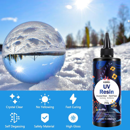 KISREL UV Resin 1000g, Upgraded Hard Crystal Clear UV Epoxy Resin