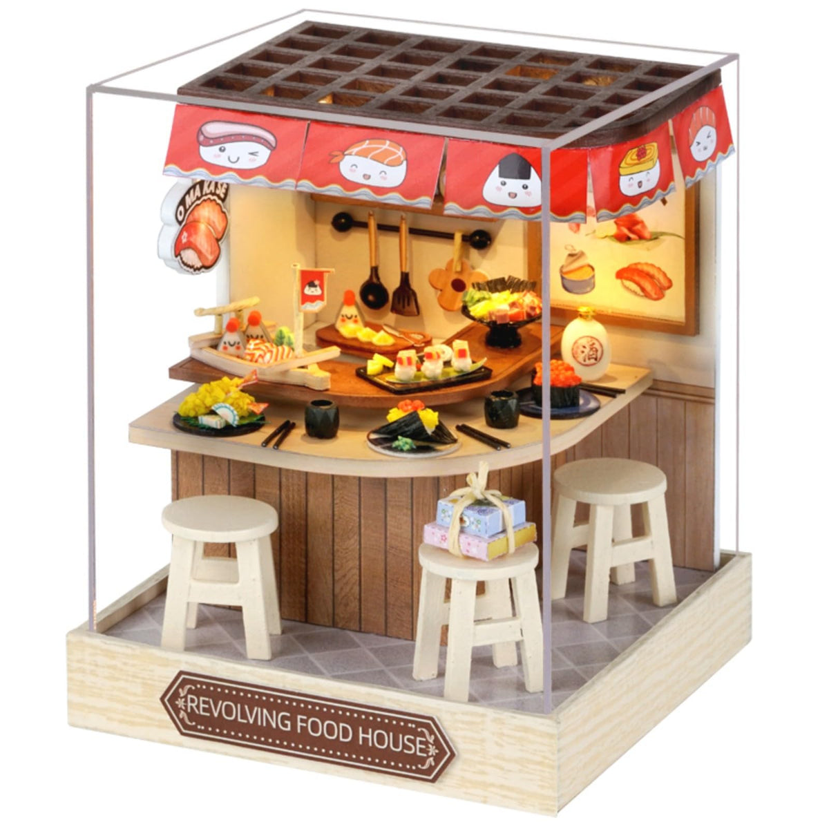 OZJAY Miniature House Kit for Adults, Mini House Kit with LED