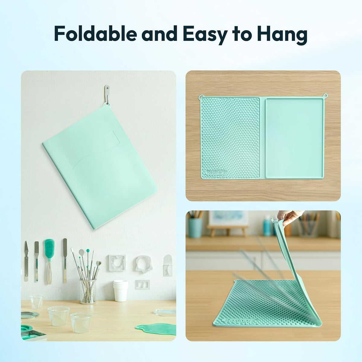 Resiners 2-in-1 Resin Silicone Mat, 16" x 24", Heat Resistant Craft Mat
