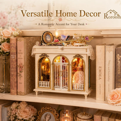 Roroom DIY Miniature House Kit, Dreamy Vanity Room Dollhouse Kit