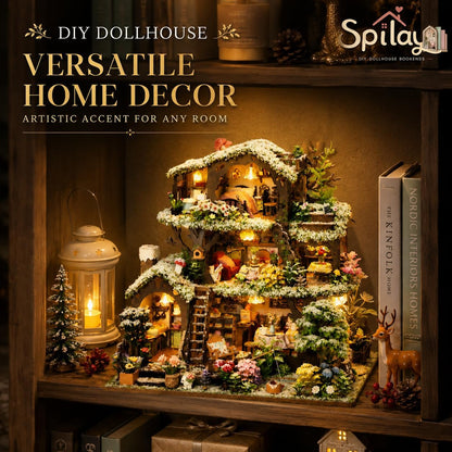 Spilay DIY Miniature House Kit for Adults, Tree Dollhouse Building Kit