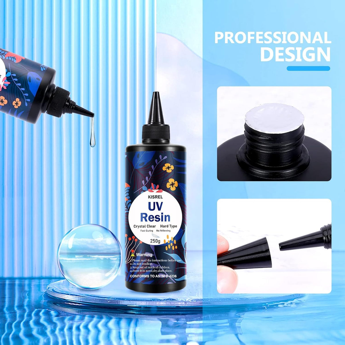 KISREL UV Resin 1000g, Upgraded Hard Crystal Clear UV Epoxy Resin