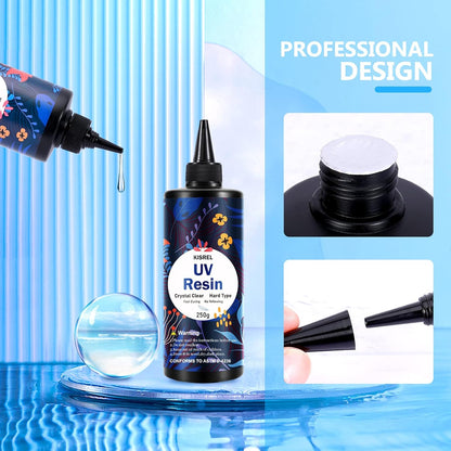 KISREL UV Resin 1000g, Upgraded Hard Crystal Clear UV Epoxy Resin