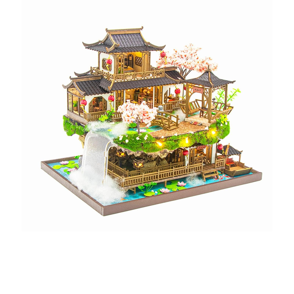 OZJAY Miniature House Kit for Adults, Mini House Kit with LED