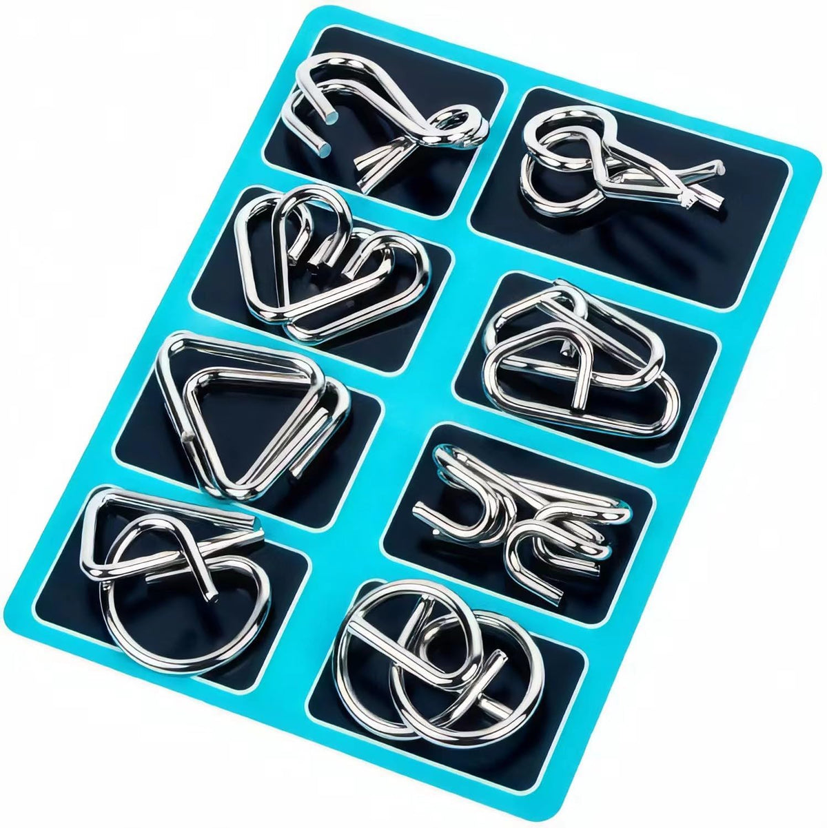 Metal Wire Puzzle Set of 24 with Pouch