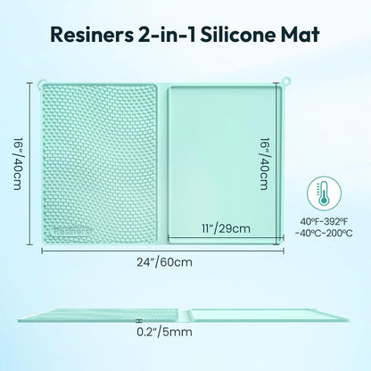 Resiners 2-in-1 Resin Silicone Mat, 16" x 24", Heat Resistant Craft Mat