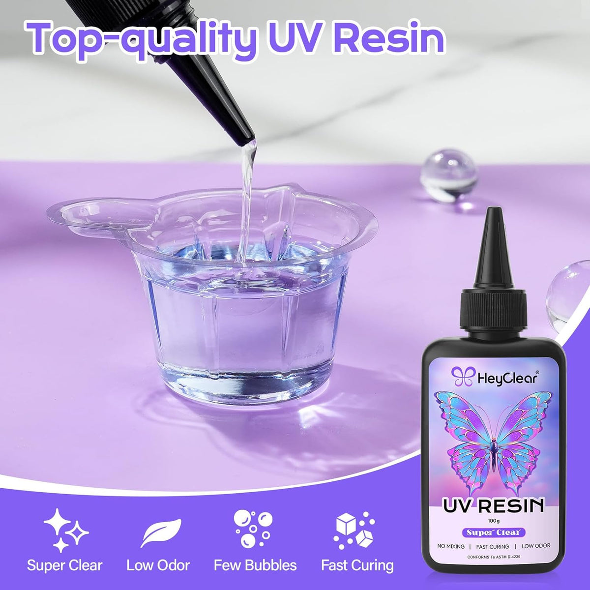 HeyClear 300g UV Resin Molds Kit with Light for Jewelry Making, Keychains