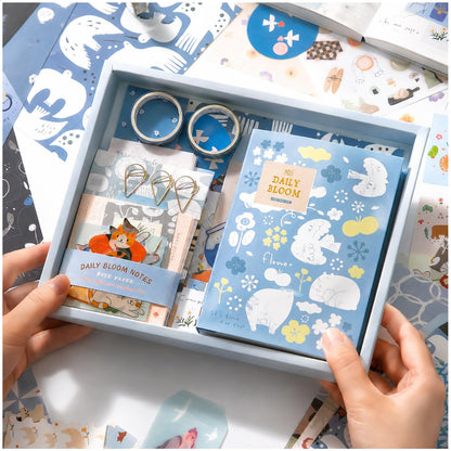 Diuhofart Aesthetic Scrapbooking Kit with A6 Notebook, Papers & Stickers