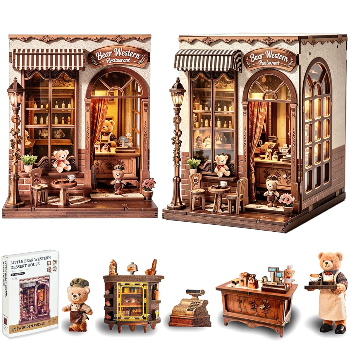 Book Nook Kit, DIY Miniature House Dollhouse Kit for Adults and Teens