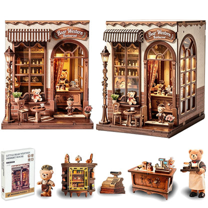 Book Nook Kit, DIY Miniature House Dollhouse Kit for Adults and Teens