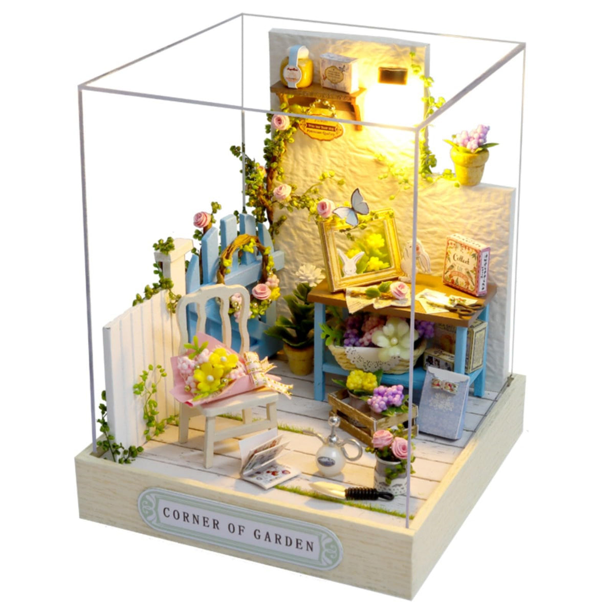 OZJAY Miniature House Kit for Adults, Mini House Kit with LED