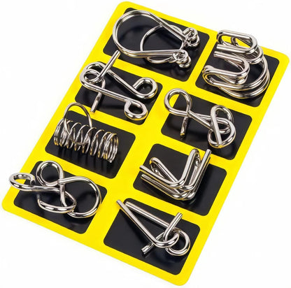 Metal Wire Puzzle Set of 24 with Pouch
