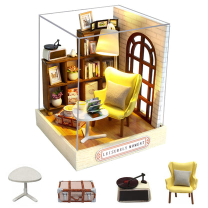 CUTEROOM DIY Doll Room Miniature Furniture Wooden House Kit-Study Room