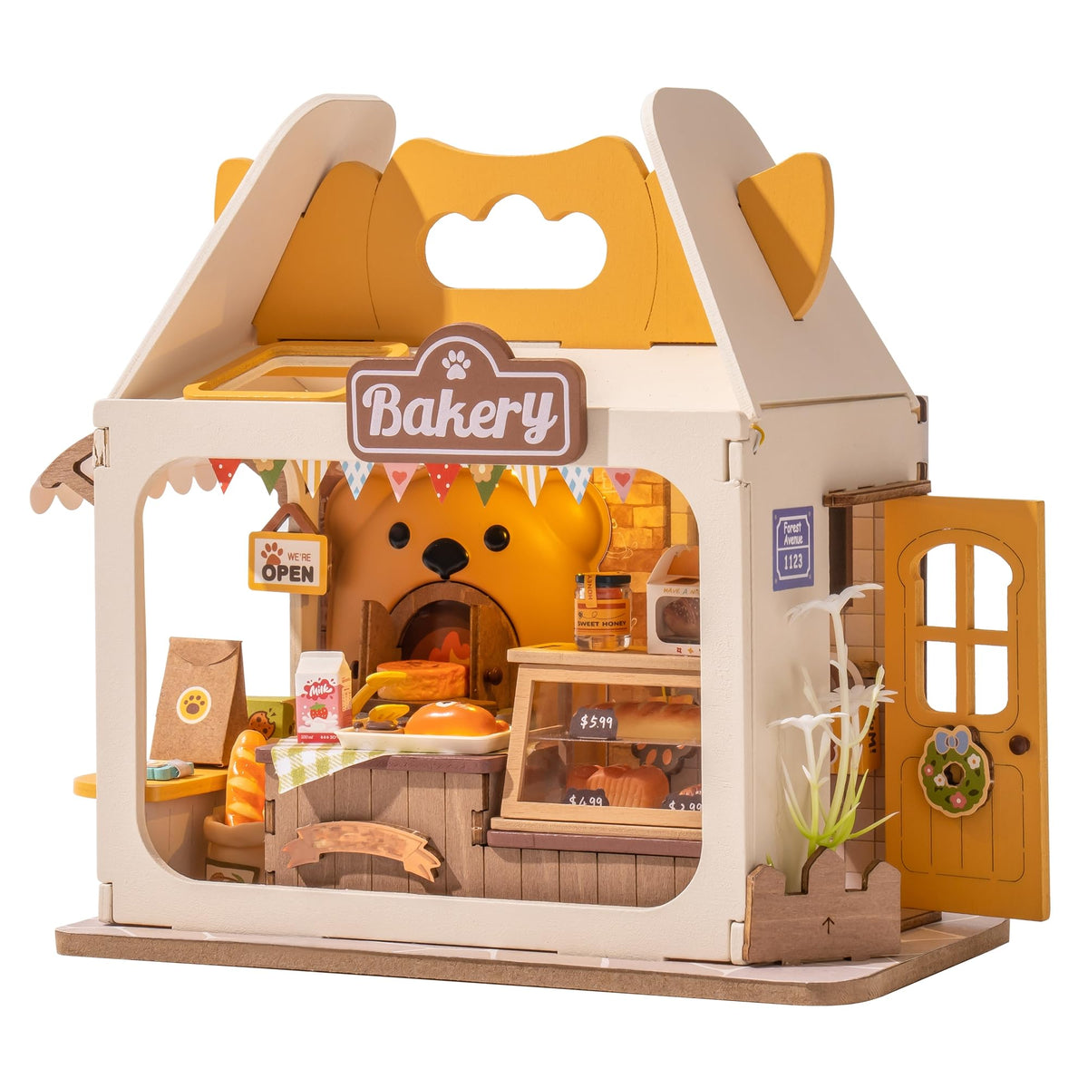 DIY Mini House Building Teddy Miniature Kit Breadbox, Miniverse Lifestyle Bookshelf Decoration, Cute Craft Kits for Women or Girls 14+, Kawaii Gifts Hobbies for Crafters (Teddy's Breadbox)
