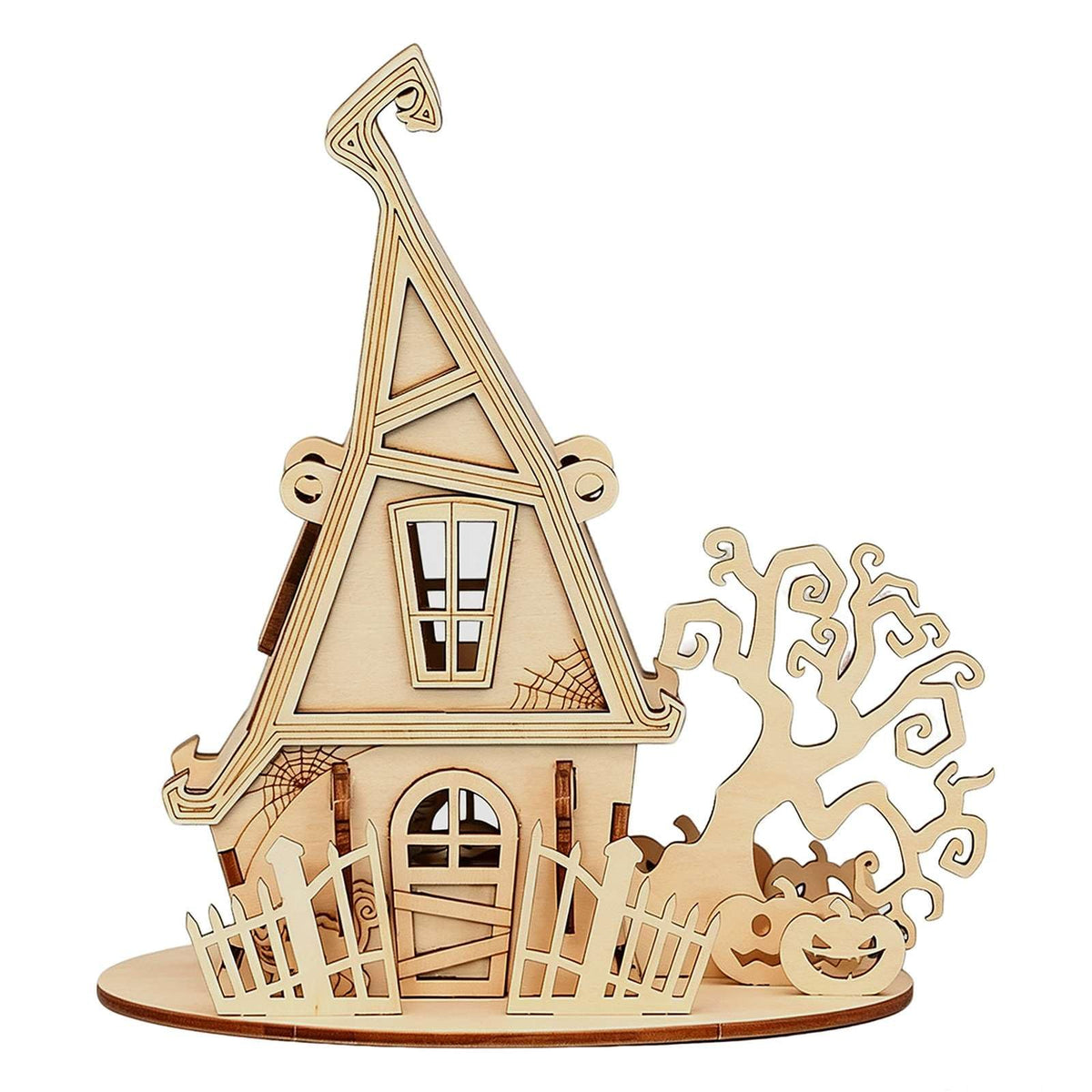 3D Wooden Halloween Ghost House,DIY PuzzleModel Haunted Spooky BuildingKit