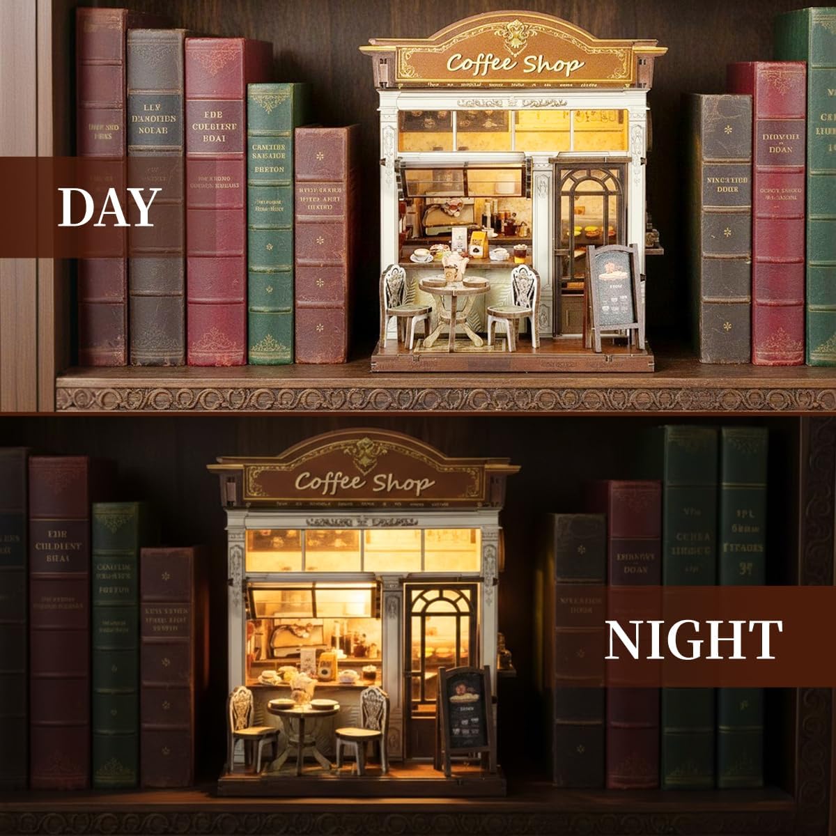 Book Nook Kit, DIY Miniature House Dollhouse Kit for Adults and Teens