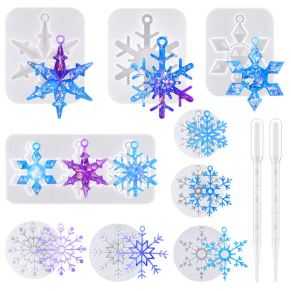 Actvty Silicone Molds - 2 Pcs Christmas Ornaments & Pendant Molds for Epoxy Resin DIY Crafts & Jewelry Xmas Decor Gift