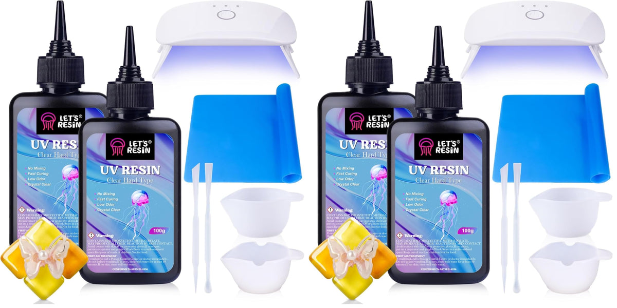 LET'S RESIN UV Resin with Light, Upgraded 200g Starter Kit for Jewelry