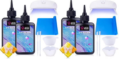LET'S RESIN UV Resin with Light, Upgraded 200g Starter Kit for Jewelry