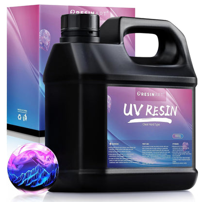 UV Resin 1000g, Crystal Clear Anti-Yellowing Hard Resin for DIY Crafts