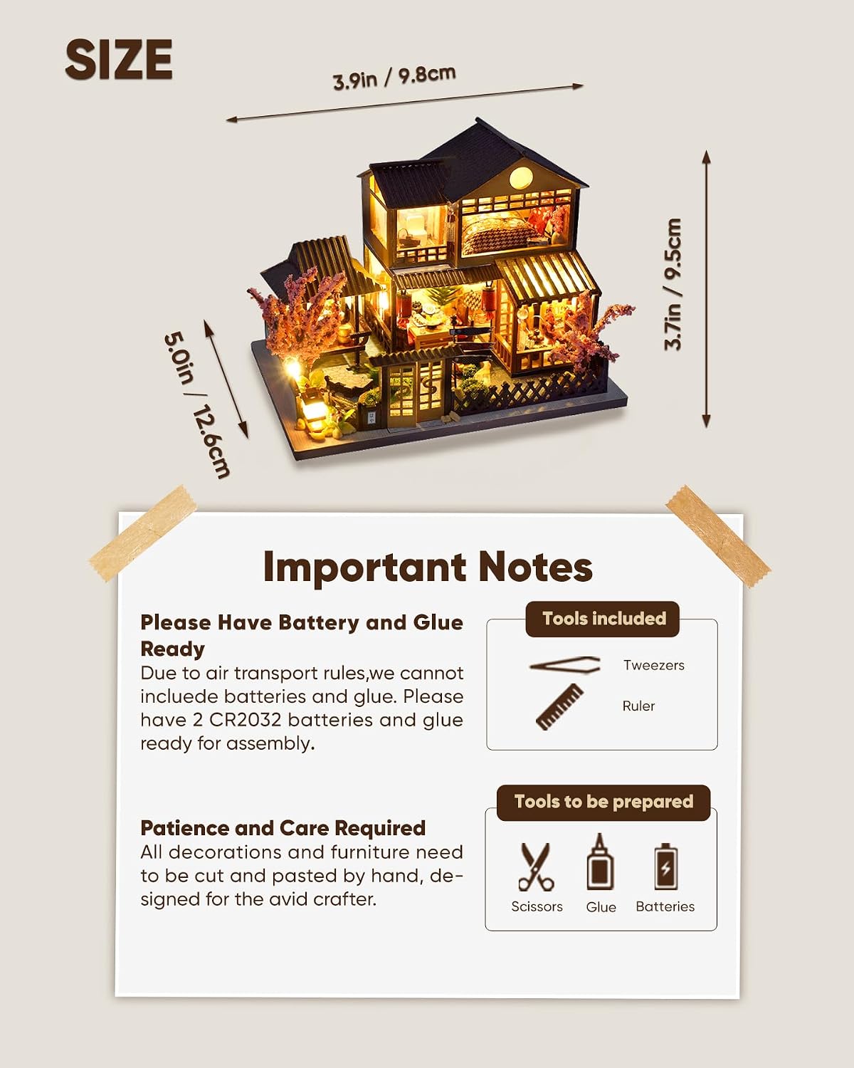 DIY Japanese Miniature House Kit Dollhouse Kit for Adults to Build