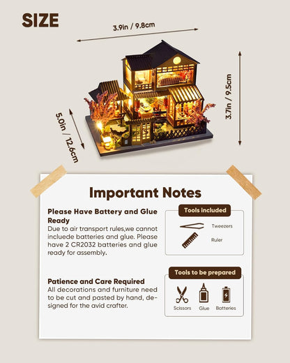 DIY Japanese Miniature House Kit Dollhouse Kit for Adults to Build