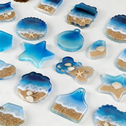 Resin Pendant Molds with Hole, Set of 4 Keychain Casting Molds