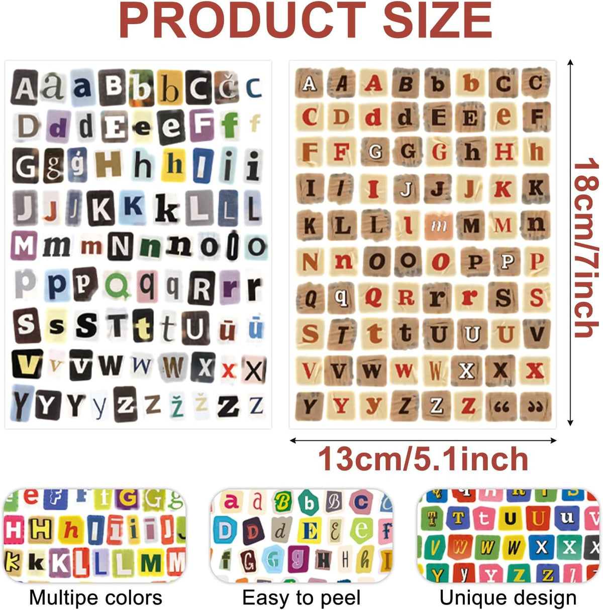PRSTINCOL 1900+ Magazine Letter Stickers,Vintage Scrapbook 24 Sheets Letters Stickers,Ransom Alphabet Stickers for Scrapbooking Supplies Journaling DIY Crafts Gift Junk Journal