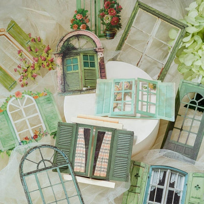 60 Pcs Window Frame Scrapbook Stickers for Junk Journal Card Making Collage Photo Album Handmade DIY Paper Craft Decoration, Hollow Cutout, 60 Patterns