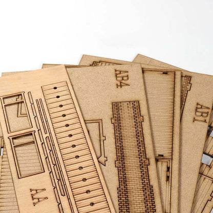 Wooden Model 2 Tier House DIY Crafts Landscape Building Materials DIY Assembly for Scene Layout Architecture Model Micro Landscape