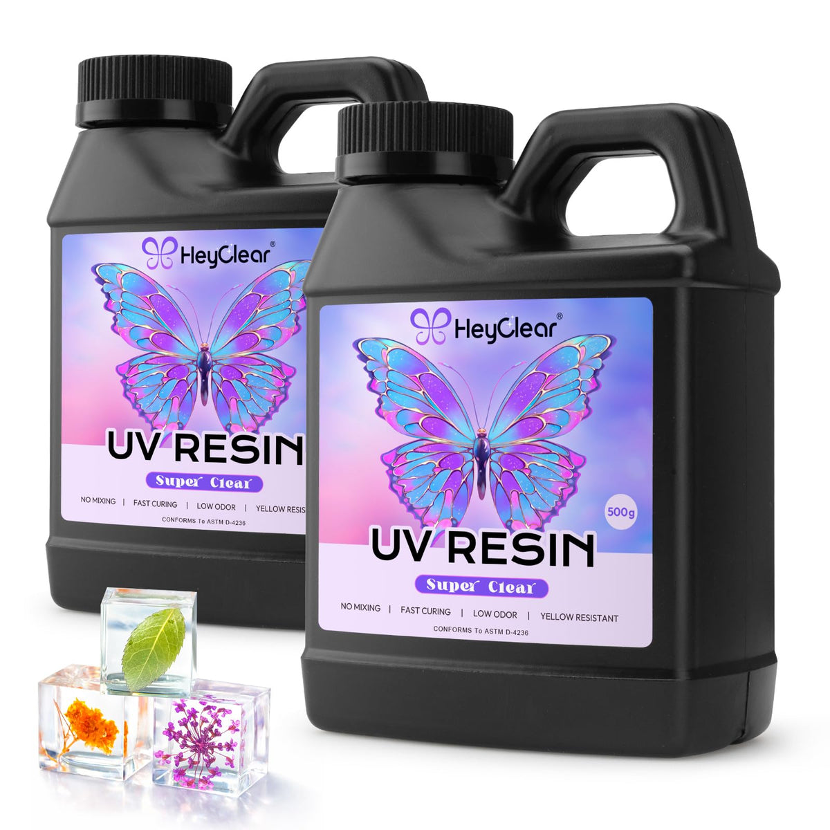 HeyClear UV Resin kit 300g Premixed UV Epoxy Resin Glue Cure for Crafts