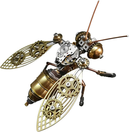 Mechanical Metal 3D Bumblebee Model Kits Puzzle for Adults Insect Steampunk Assembly DIY 150+Pcs 3 Hours Build Time Desk Decor Christmas & Birthday Gift for Hobbyists Men(Bumblebee)