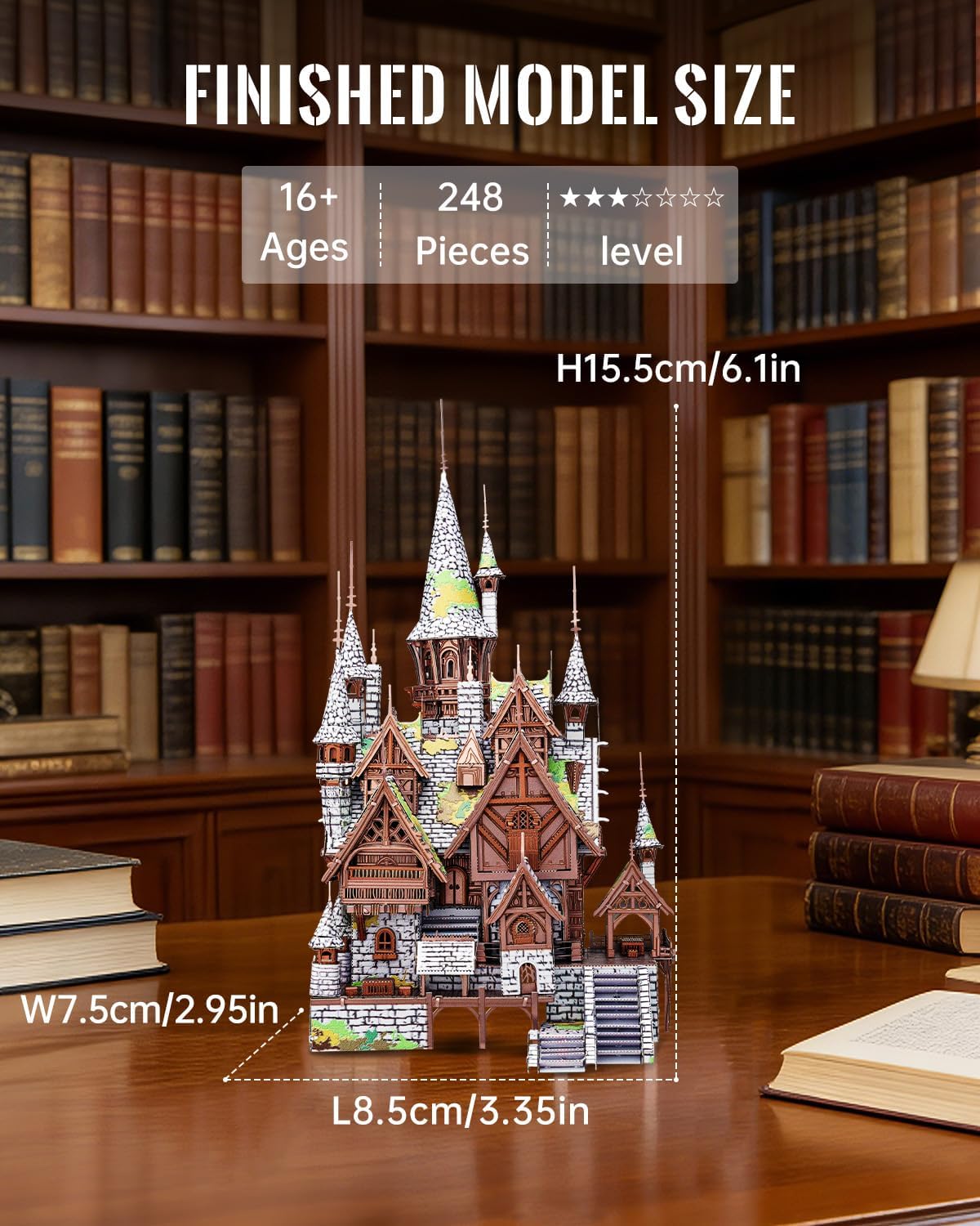 Piececool 3D Metal Puzzles Elves' Castle Metal Model Kit for Adults, DIY Architecture Building Kits,Family Time,Home Decor Best Gifts