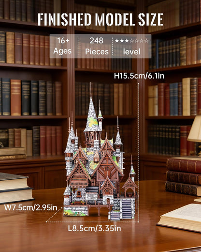 Piececool 3D Metal Puzzles Elves' Castle Metal Model Kit for Adults, DIY Architecture Building Kits,Family Time,Home Decor Best Gifts