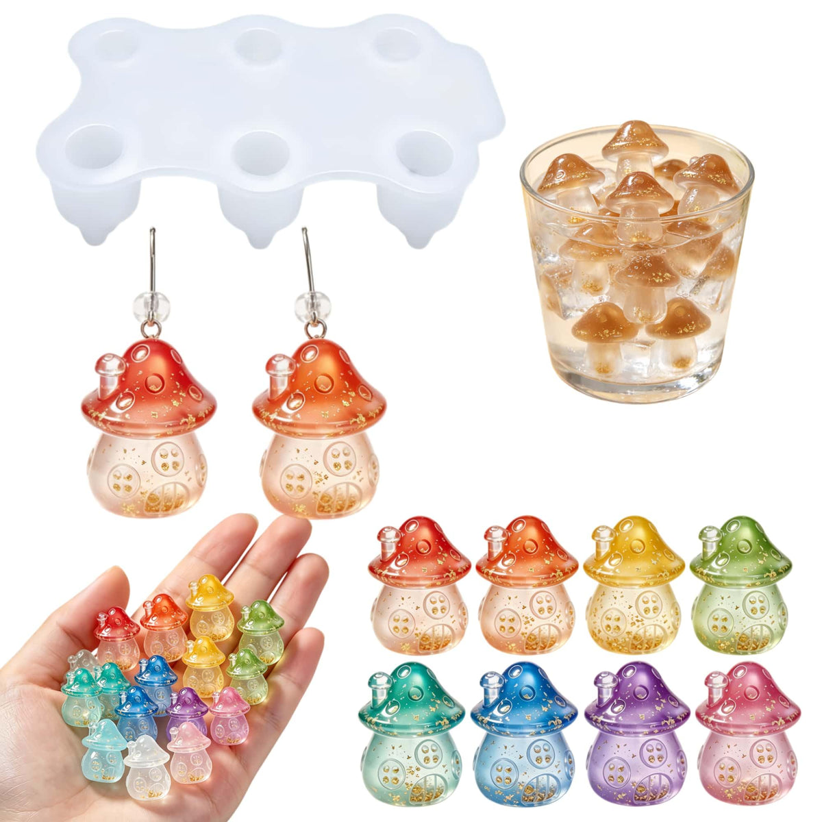 4‑Cavity Mini Ghost Epoxy Casting Mold for DIY Earrings Z0259
