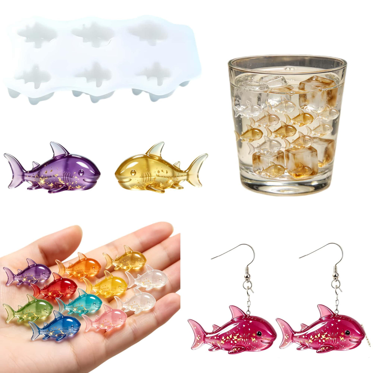 4‑Cavity Mini Ghost Epoxy Casting Mold for DIY Earrings Z0259