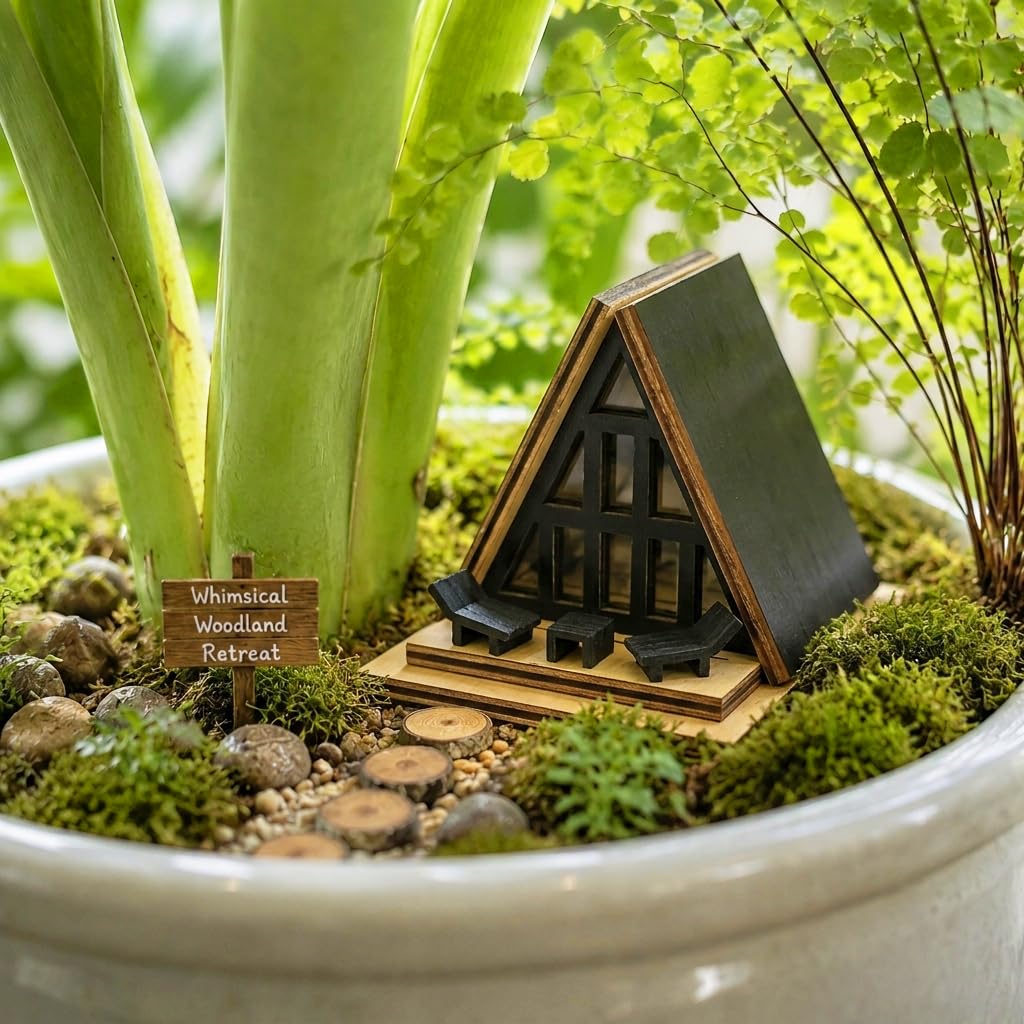 Timberwood Mini Treehouse for Indoor Plant Pots, Fairy Gardens