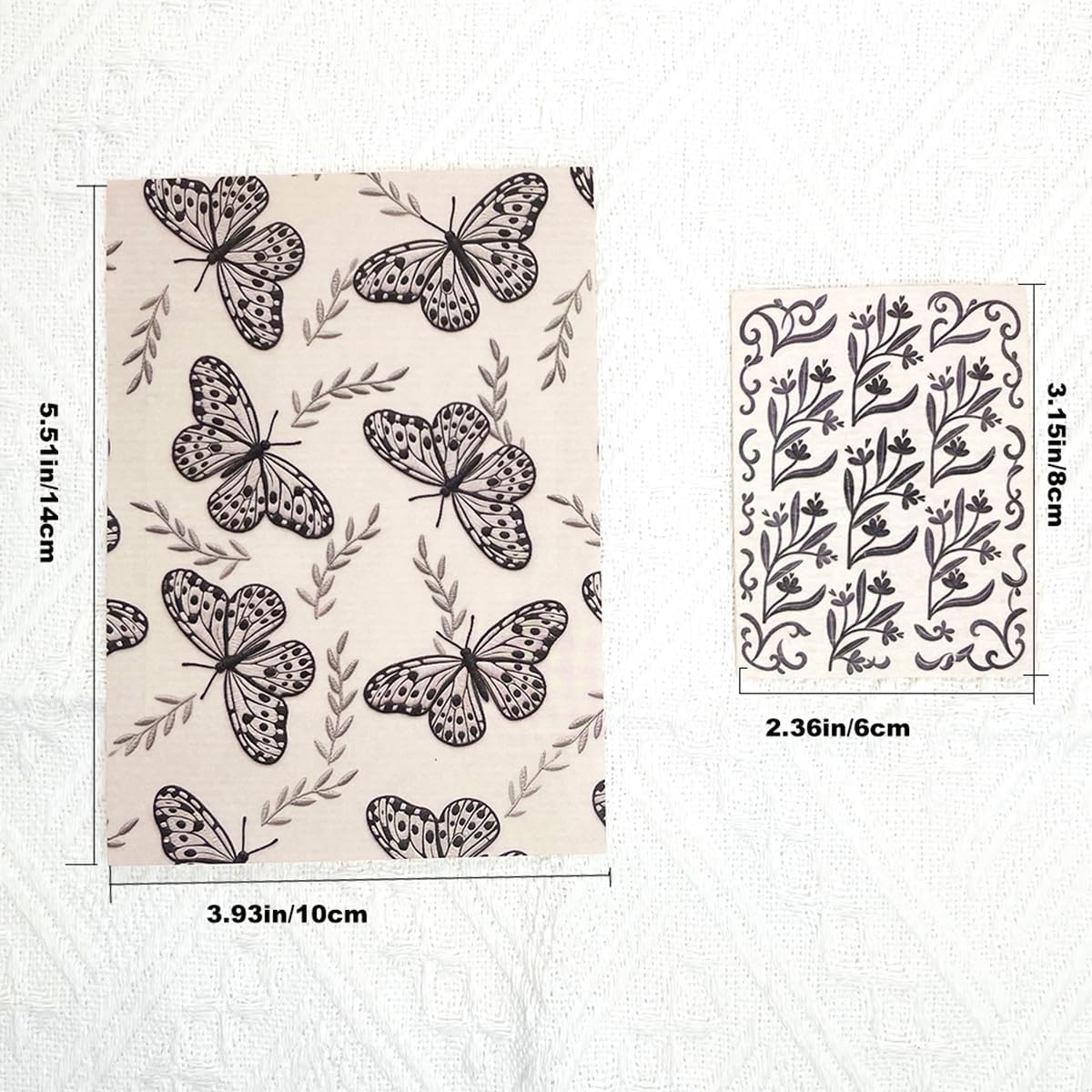 28Sheets Vintage Black Embroidery Plant Flower Scrapbook Paper Kit