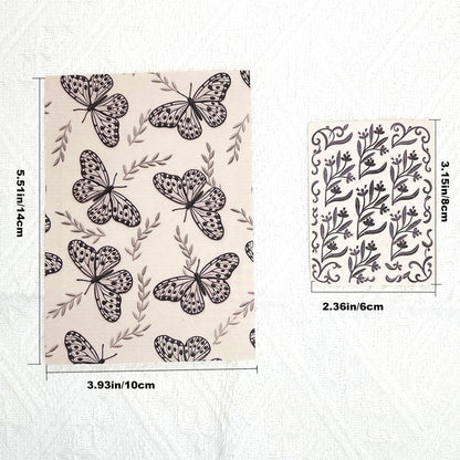 28Sheets Vintage Black Embroidery Plant Flower Scrapbook Paper Kit